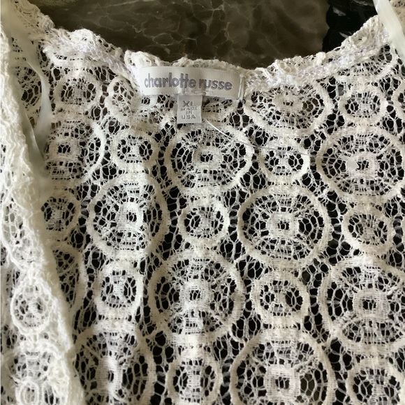 Charlotte Russe blue ombré lace open front cardigan size xl - Picture 3 of 4